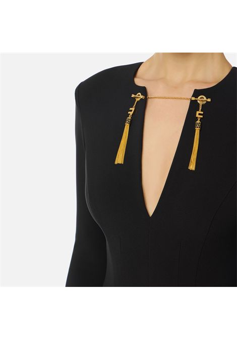 Abito Elisabetta Franchi donna AB80557E2110 Nero con dettaglio gioiello ELISABETTA FRANCHI | Abiti | AB80557E2110
